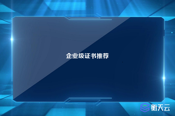 企业级证书推荐